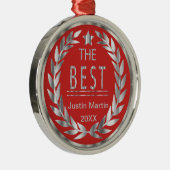 最高の銀・赤メダル賞 メタルオーナメント (右)