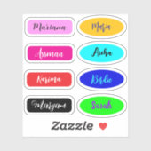 最高の防水手書きスクリプト名シール シール (シート)