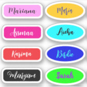 最高の防水手書きスクリプト名シール シール (正面)