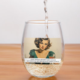 最高の離れおもしろいレトロ50sことわざ ステムなしワイングラス