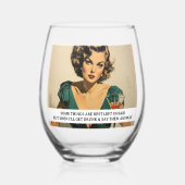 最高の離れおもしろいレトロ50sことわざ ステムなしワイングラス (正面)
