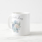 最高の青い花の水色 コーヒーマグカップ (正面左)