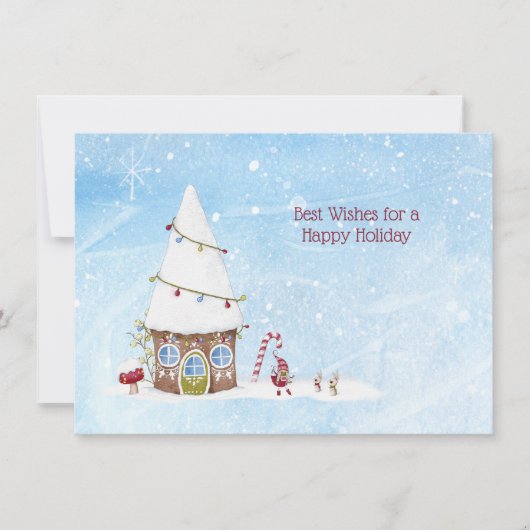 最高の願いを込めた ホリデーシーズン 妖精の家 オーダーメイド カード (正面)