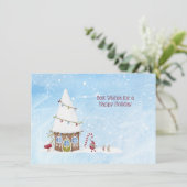 最高の願いを込めた ホリデーシーズン 妖精の家 オーダーメイド カード (スタンド正面)
