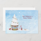 最高の願いを込めた ホリデーシーズン 妖精の家 オーダーメイド カード (正面/裏面)