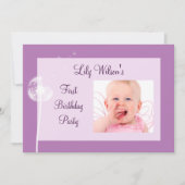 最高の願い!フォトバースデーパーティー招待状(紫) 招待状 (正面)