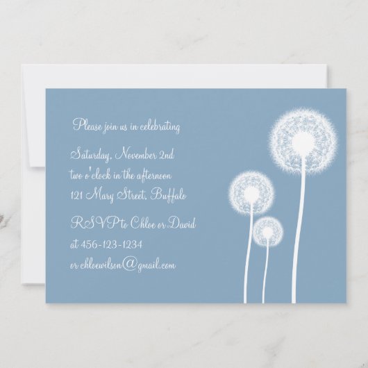 最高の願い！フォトバースデーパーティー招待状（青） 招待状 (裏面)