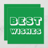 最高の願い、幸運、緑の白いカード (正面/裏面)