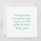 最高の願い – 足に戻る – すぐに元気になる サンキューカード (裏面)