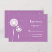 最高の願い！RSVP （紫） 出欠カード (正面/裏面)