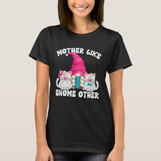 最高の飼い猫のための面白い猫の母の日のノーム Tシャツ (正面)