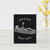 最高の骷髅が棺の中にハロウィン カード (黄色い花)