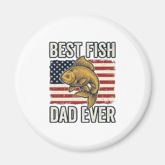 最高の魚パパだね レトロな金魚Tシャツデザイン_1 マグネット