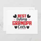 最高の魚釣りグランパエバーファーダーデイ魚釣り恋人 ポストカード (正面/裏面)