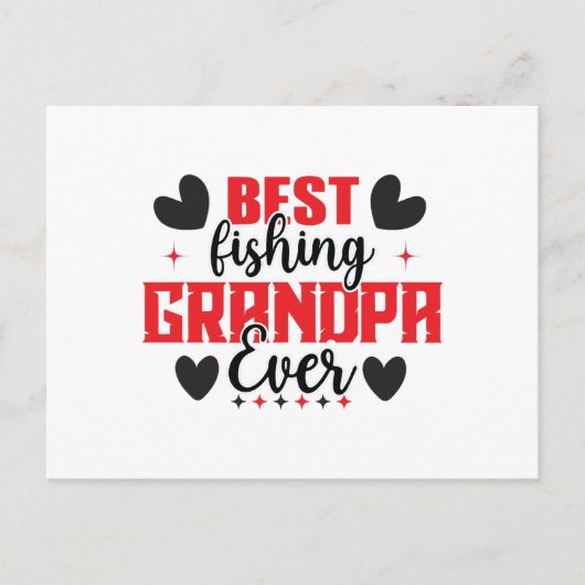 最高の魚釣りグランパエバーファーダーデイ魚釣り恋人 ポストカード (正面)