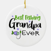 最高の魚釣りグランパエバーファーデー祖父 セラミックオーナメント (裏面)