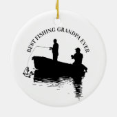 最高の魚釣りグランパエバーファーデー祖父 セラミックオーナメント (裏面)