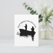 最高の魚釣りグランパエバーファーデー祖父 ポストカード (スタンド正面)