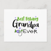 最高の魚釣りグランパエバーファーデー祖父 ポストカード (正面)