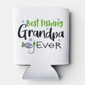 最高の魚釣りグランパエバーファーデー祖父 缶クーラー (裏面)