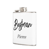 最高の黒と白のウェディング グルームズメン フラスク (左)
