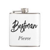 最高の黒と白のウェディング グルームズメン フラスク (正面)
