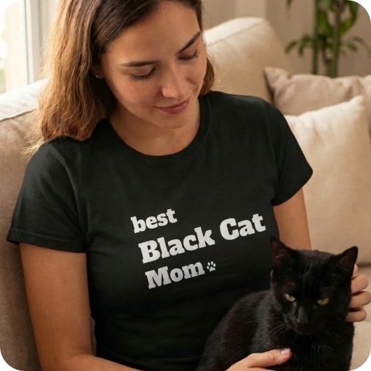 最高の黒猫のママTシャツ、猫好きへのギフト Tシャツ