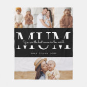 最高の黒白4枚 フリースブランケット (正面)