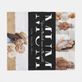 最高の黒白4枚 フリースブランケット (正面(横))