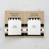 最高の黒・白の素朴誕生日 カード (内部)