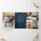 最高の1年を記録しよう!家族の写真スクラップブックコラージュ 三つ折りクリスマスカード (内部)