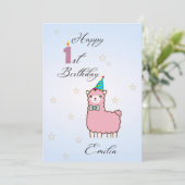 最高の1年ハッピーバースデーフラットカー子供へド 招待状 (スタンド正面)