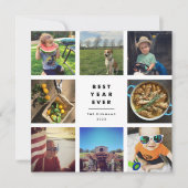 最高の1年 | 四角い写真コラージュのホリデーカード (正面)