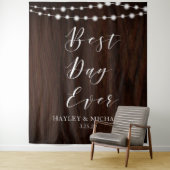 最高の1日を飾る ラスティックウッド ウェディング フォト 背景 タペストリー (インサイチュ)