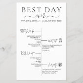 最高の1日 | シンプルな結婚式のプログラム  チラシ (正面)