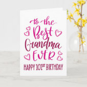 最高の101年誕生日タイポグラフィ カード (黄色い花)