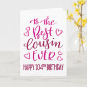 最高の104誕生日タイポグラフィ カード (黄色い花)