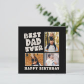 最高の3ファンキーフォトブラック誕生日 カード (スタンド正面)