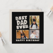 最高の3ファンキーフォトブラック誕生日 カード (正面/裏面インサイチュ)