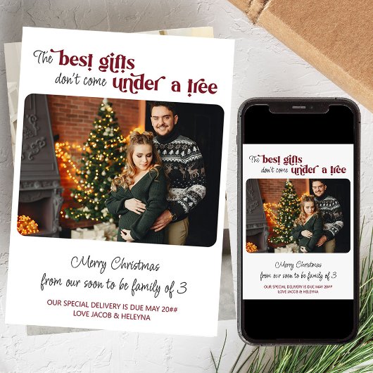 最高の3写真妊娠のギフトファミリー シーズンカード