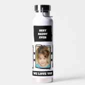 最高の3枚の写真に愛する白い黒い黒い写真 ウォーターボトル (左面)