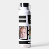 最高の3枚の写真に愛する白い黒い黒い写真 ウォーターボトル (正面)
