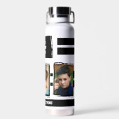 最高の3枚の写真に愛する白い黒い黒い写真 ウォーターボトル (背面)