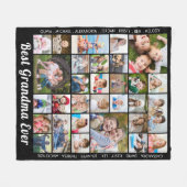 最高の30枚おばあちゃんコラージュパーソナライズされた フリースブランケット (正面(横))