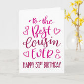 最高の31誕生日タイポグラフィ カード (黄色い花)