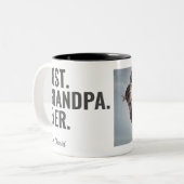 最高の.おじいちゃん。今まで。父の日の写真 ツートーンマグカップ (正面左)