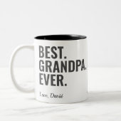 最高の.おじいちゃん。今まで。父の日の写真 ツートーンマグカップ (左)