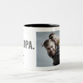 最高の.おじいちゃん。今まで。父の日の写真 ツートーンマグカップ (中央)