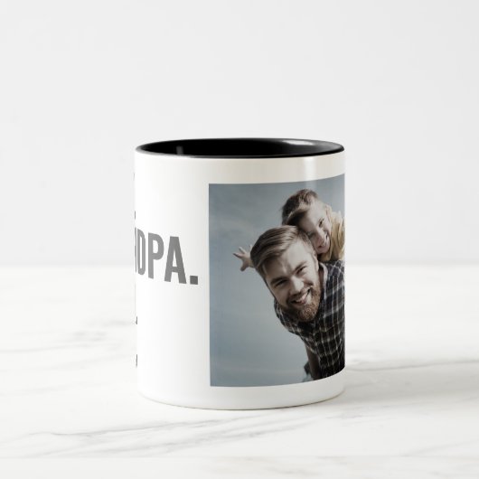 最高の.おじいちゃん。今まで。父の日の写真 ツートーンマグカップ (中央)