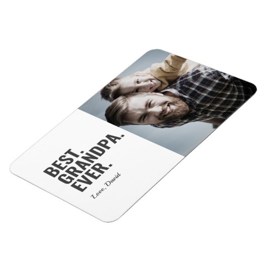 最高の.おじいちゃん。今まで。父の日の写真 マグネット (左側)